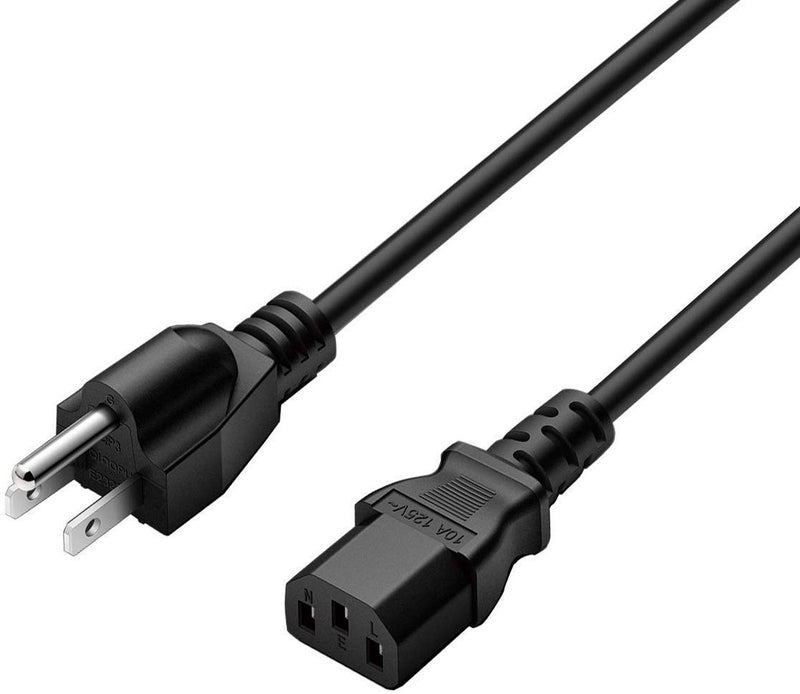4Ft 3 Prong AC Power Cord Cable Fit for Dell Alienware 25 Gaming Monitor AW2518H AW2518HF NEMA 5-15P to IEC320C13